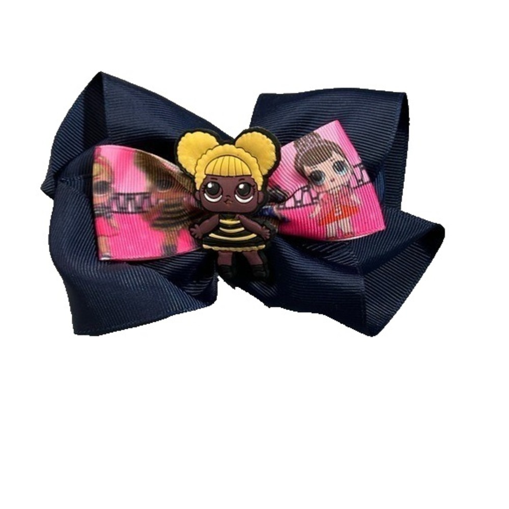 NEW girls hair bow clip accessory LOL ribbon pinwheel barrette
